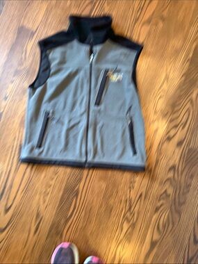 Mountain Hardwear Gray and Black Fleece Vest - Men's Zip Front